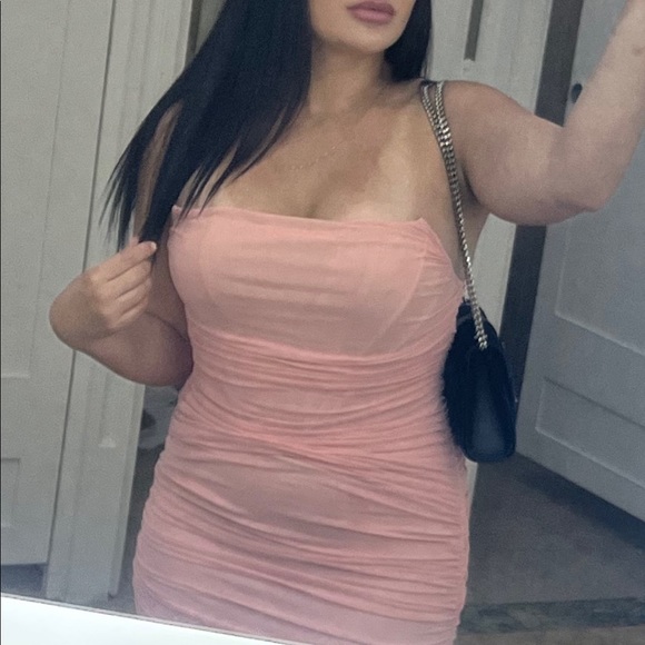 Pink strapless dress - Picture 5 of 5